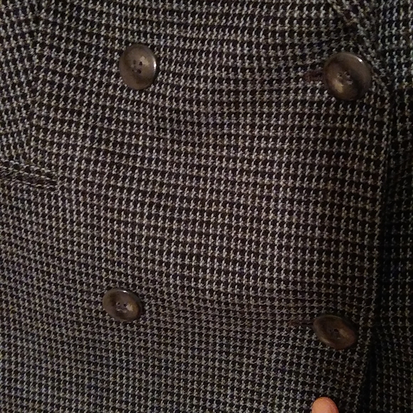 Blue, gray, black double breasted wool jacket - Picture 7 of 12